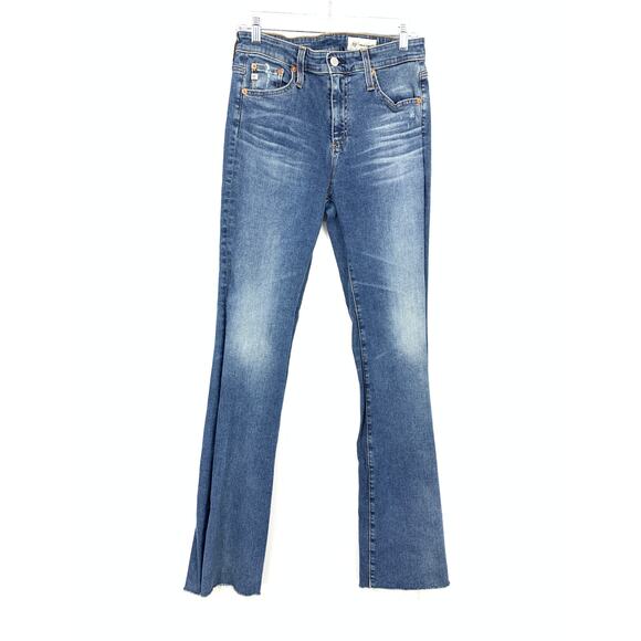 AG AG-Ed Denim Farrah Boot Cut Jeans Womens Size 28 X 32 Medium Wash Cut Hems